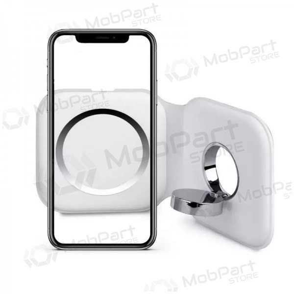 Laadija juhtmeta 2in1 Smart Phone, Watch MagSafe 10W (valged)