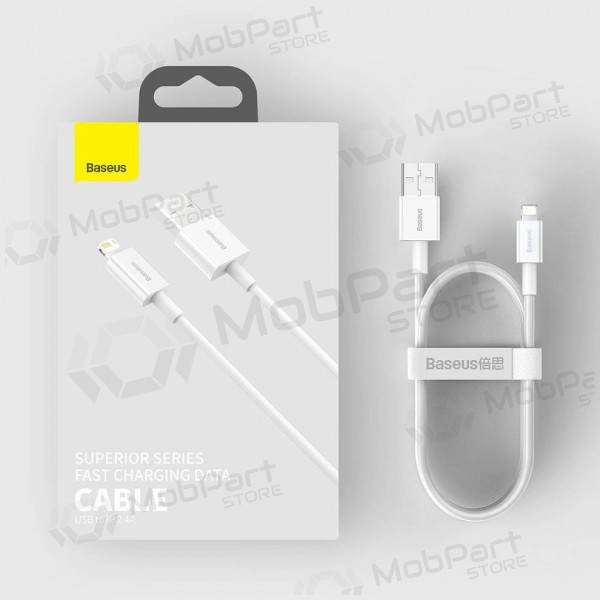 USB kaabel Baseus Superior Lightning 2.4A 1.5m (valged) CALYS-B02