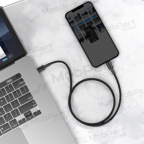 USB kaabel Baseus High Density Braided Fast Data PD 20W Type-C - Lightning 1.0m (mustad) CATLGD-01 USB kaabel Baseus High Density Braided Fast Data PD 20W Type-C - Lightning 1.0m (mustad) CATLGD-01