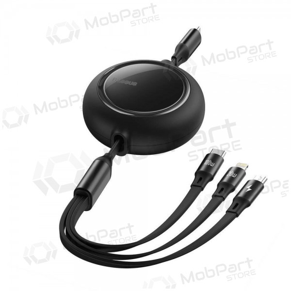 USB kaabel Baseus Bright Mirror Type-C - microUSB+Lightning+Type-C 100W 1.2m (mustad) CAMLC-AMJ01 USB kaabel Baseus Bright Mirror Type-C - microUSB+Lightning+Type-C 100W 1.2m (mustad) CAMLC-AMJ01