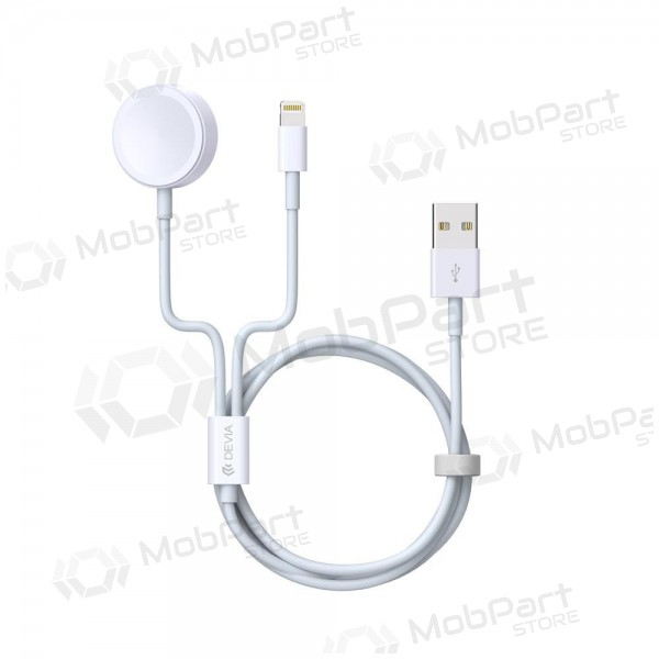 USB kaabel Devia Smart 2in1 Lightning+Apple Watch wireless laadija
