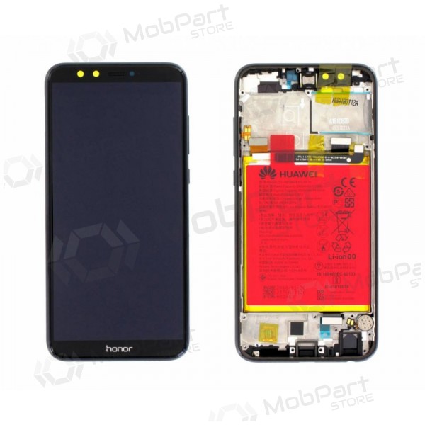 Huawei Honor 9 Lite ekraan (mustad) (koos raamiga ja patarei / aku) (service pack) (originaalne)