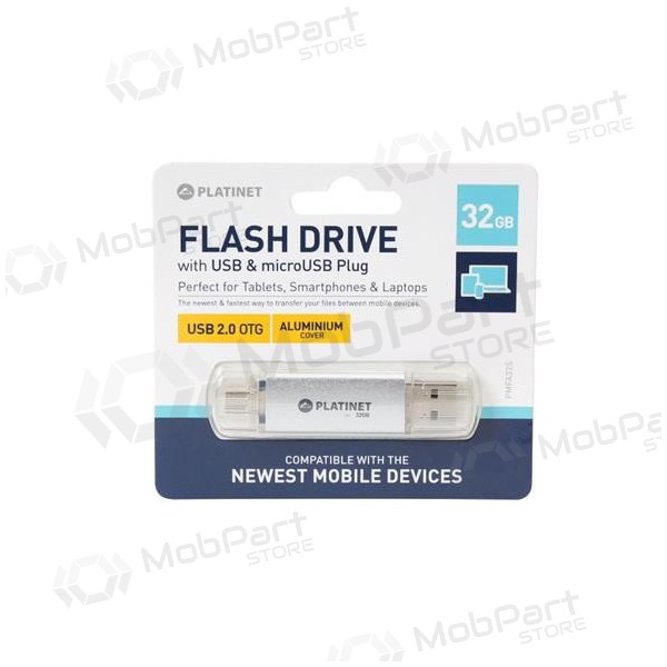 Mälu Platinet 32GB OTG USB 2.0 + microUSB (hõbedane)