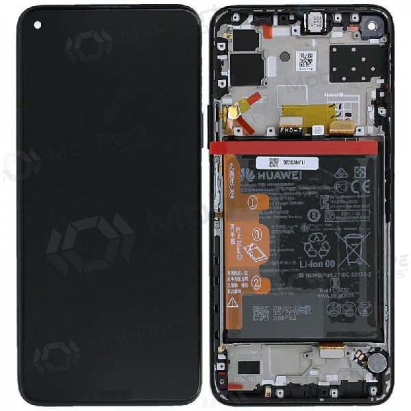 Huawei P40 Lite 5G ekraan (mustad) (koos raamiga ja patarei / aku) (service pack) (originaalne) Huawei P40 Lite 5G ekraan (mustad) (koos raamiga ja patarei / aku) (service pack) (originaalne)