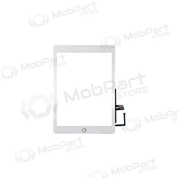 Apple iPad 2018 9,7 (6th) puutetundlik klaas su Home mygtuku ja laikikliais (valged)
