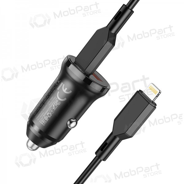 Laadija automobilinis Borofone BZ18A USB-A/Type-C PD20W+QC3.0 + Lightning (mustad)