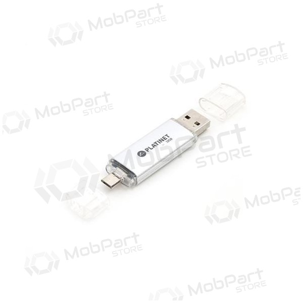 Mälu Platinet 32GB OTG USB 2.0 + microUSB (hõbedane)