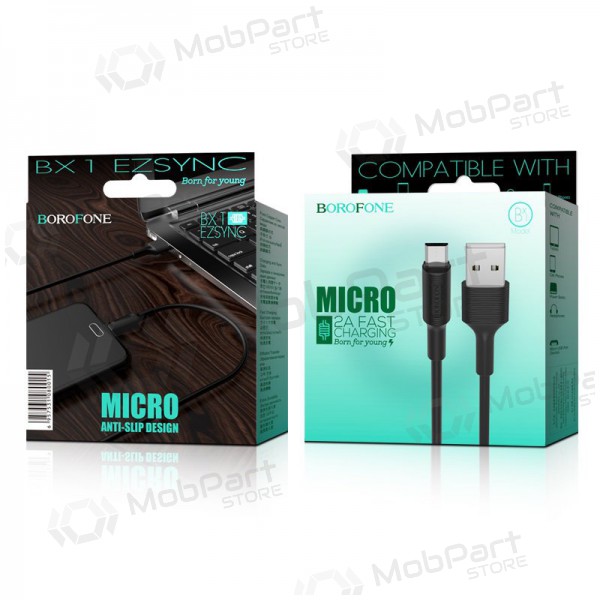 USB kaabel Borofone BX1 microUSB 1.0m (mustad)