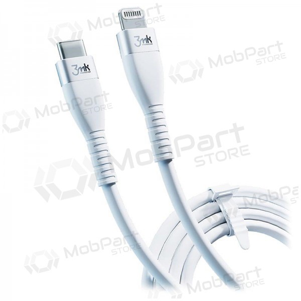 USB kaabel 3MK Hyper Silicone Cable Lightning 20W 1m