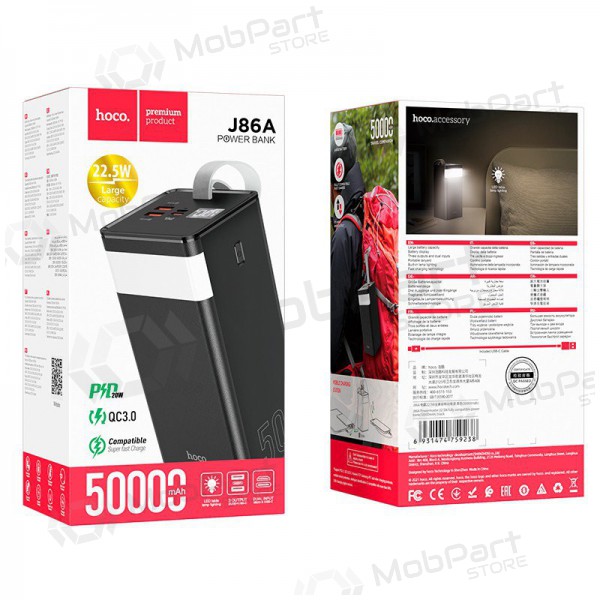 Väline patarei / aku Power Bank Hoco J86A 22.5W Quick Charge 3.0 50000mAh must Väline patarei / aku Power Bank Hoco J86A 22.5W Quick Charge 3.0 50000mAh must
