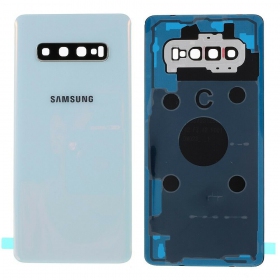 Samsung G975 Galaxy S10 Plus patareipesade kaas (tagakaas) valged (Prism White) (kasutatud grade A, originaalne)