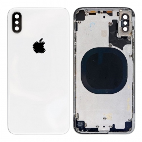 Apple iPhone X patareipesade kaas (tagakaas) (hõbedased) (kasutatud grade C, originaalne)