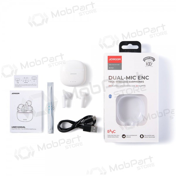 Juhtmeta vabakäeseadmega Joyroom TWS JR-TL11 ENC (valge) Juhtmeta vabakäeseadmega Joyroom TWS JR-TL11 ENC (valge)