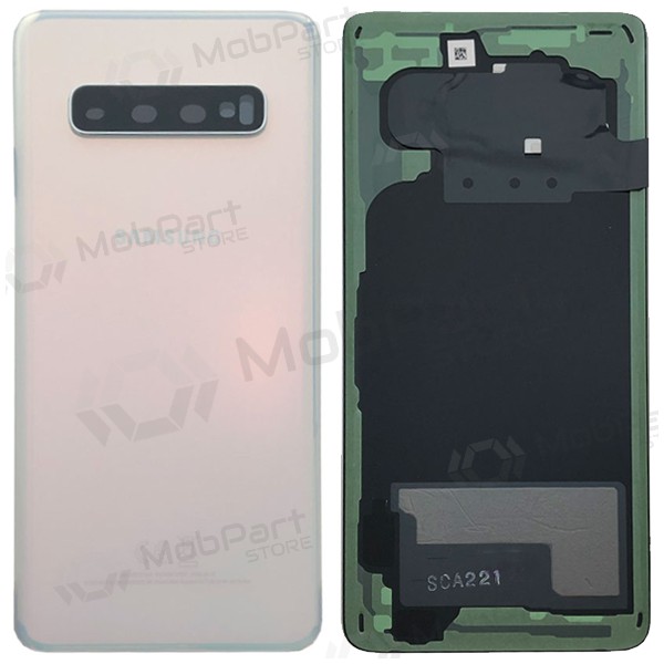 Samsung G973 Galaxy S10 patareipesade kaas (tagakaas) valged (Prism White) (kasutatud grade A, originaalne)