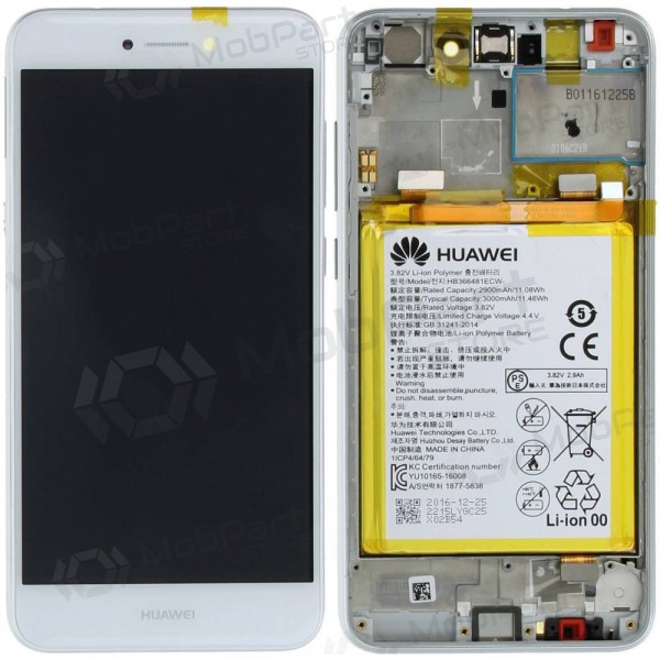 Huawei P8 Lite 2017 / P9 Lite 2017 / Honor 8 Lite ekraan (valged) (koos raamiga ja patarei / aku) (service pack) (originaalne) Huawei P8 Lite 2017 / P9 Lite 2017 / Honor 8 Lite ekraan (valged) (koos raamiga ja patarei / aku) (service pack) (originaalne)