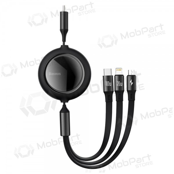 USB kaabel Baseus Bright Mirror Type-C - microUSB+Lightning+Type-C 100W 1.2m (mustad) CAMLC-AMJ01