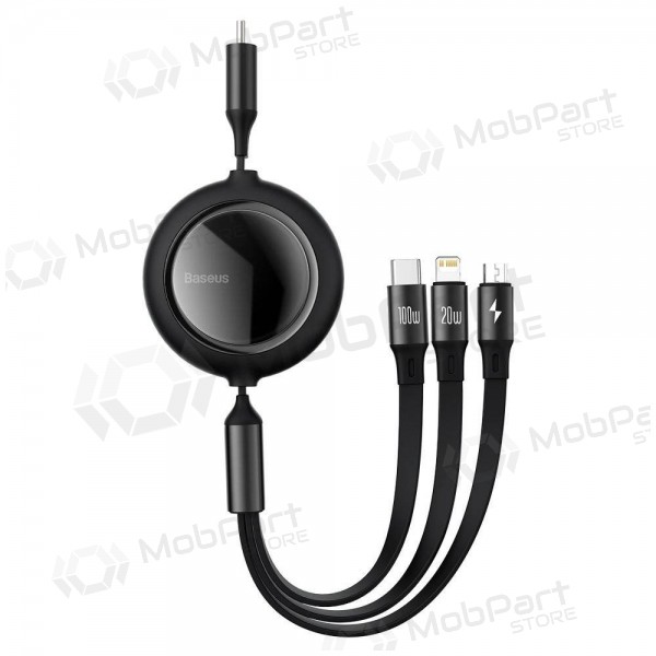 USB kaabel Baseus Bright Mirror Type-C - microUSB+Lightning+Type-C 100W 1.2m (mustad) CAMLC-AMJ01 USB kaabel Baseus Bright Mirror Type-C - microUSB+Lightning+Type-C 100W 1.2m (mustad) CAMLC-AMJ01