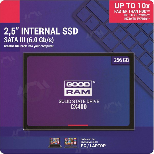 Kõvaketas SSD GOODRAM CX400 256GB (6.0Gb / s) SATAlll 2,5