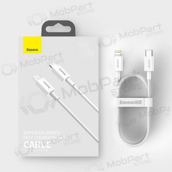 USB kaabel Baseus Superior Type-C - Lightning PD 20W 1.0m (valged) CATLYS-A02