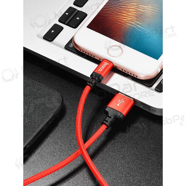 USB kaabel Hoco X14 Lightning (punane / mustad) 1.0m
