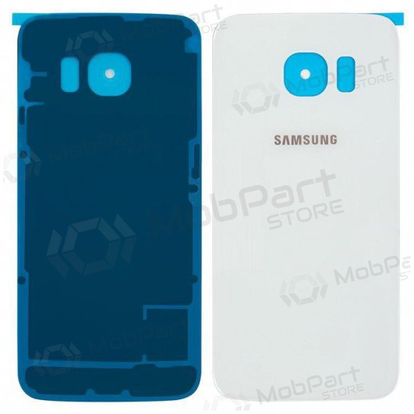Samsung G925F Galaxy S6 Edge patareipesade kaas (tagakaas) (valged) (service pack) (originaalne)