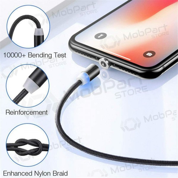 USB kaabel Magnetic Lightning 1.0m (valged)