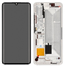 Xiaomi Mi Note 10 / Mi Note 10 Pro / Mi Note 10 Lite ekraan (valged) (koos raamiga) (service pack) (originaalne)