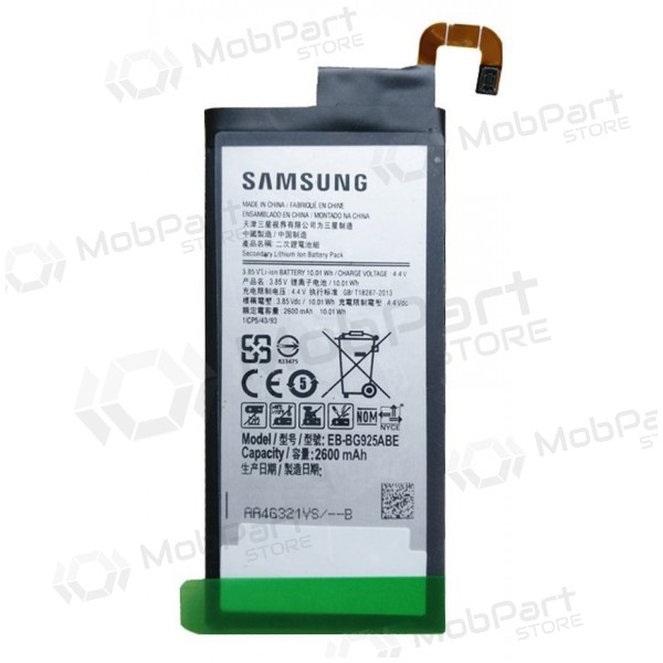 Samsung G925F Galaxy S6 Edge (EB-BG925BBE) patarei / aku (2600mAh) (service pack) (originaalne) Samsung G925F Galaxy S6 Edge (EB-BG925BBE) patarei / aku (2600mAh) (service pack) (originaalne)