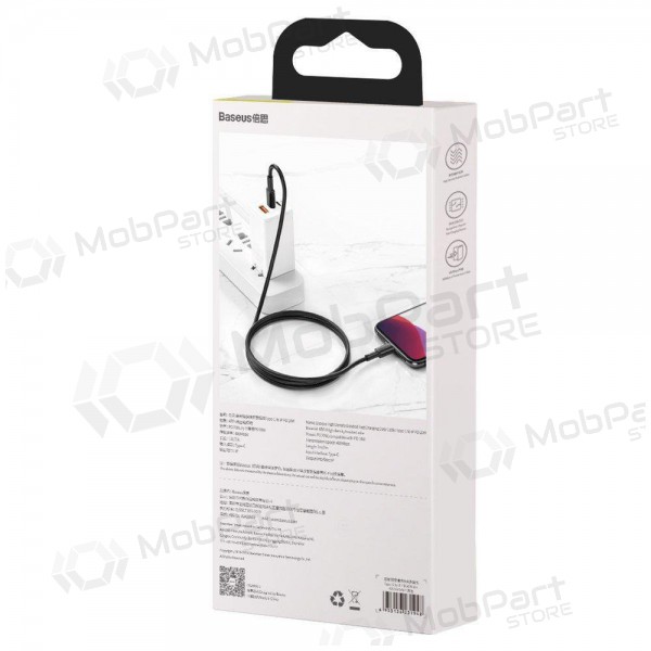 USB kaabel Baseus High Density Braided Fast Data PD 20W Type-C - Lightning 1.0m (mustad) CATLGD-01 USB kaabel Baseus High Density Braided Fast Data PD 20W Type-C - Lightning 1.0m (mustad) CATLGD-01