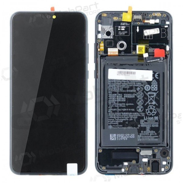 Huawei Honor 9X Lite ekraan (mustad) (koos raamiga ja patarei / aku) (service pack) (originaalne) Huawei Honor 9X Lite ekraan (mustad) (koos raamiga ja patarei / aku) (service pack) (originaalne)