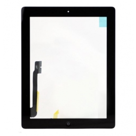 Apple iPad 4 puutetundlik klaas HOME nupu ja hoidikutega (mustad)
