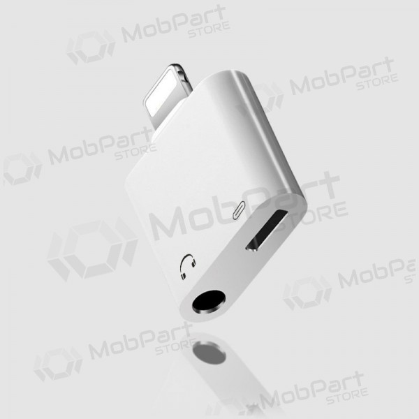 Adapter ADP15 iš Lightning į Lightning + 3,5mm (valged)