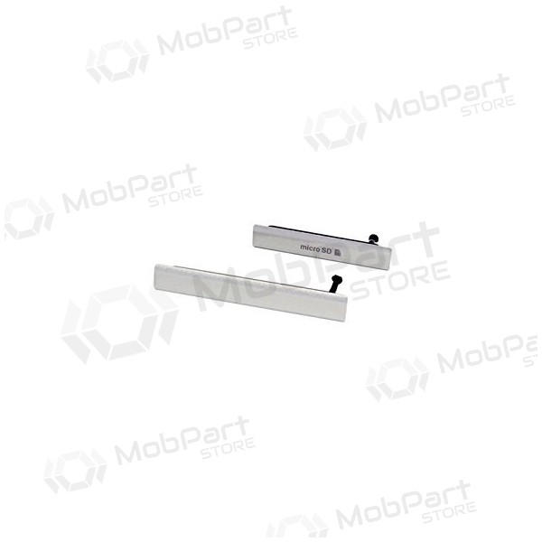 Sony Xperia Z2 D6502 / Z2 Xperia D6503 / Z2 D6543 microSD ja microUSB-SIM küljekatted (valged)