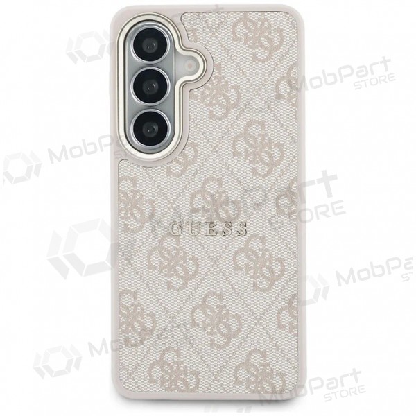 Samsung Galaxy S26 ümbris - Guess PU Leather 4G Gold Frame Magnetic (roosa)