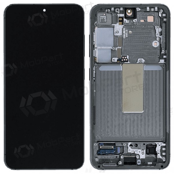 Ekranas Samsung S911 S23 5G su lietimui jautriu stikliuku ja rėmeliu Green originaalne (service pack)