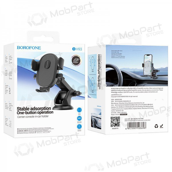 Auto telefonihoidja Borofone BH93 (dashboard) mustad