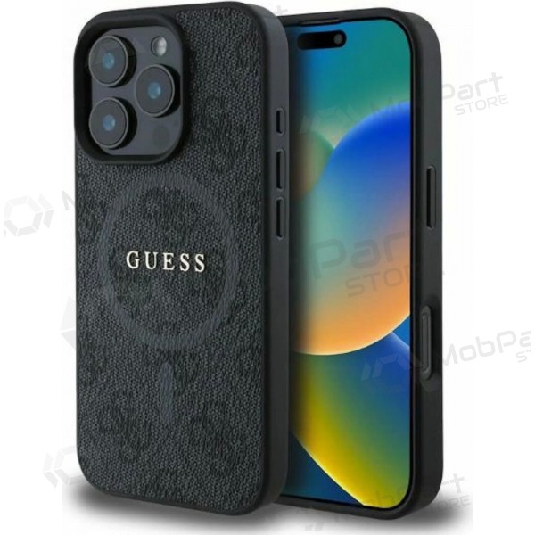 Apple iPhone 16 Pro ümbris - Guess PU Leather 4G Colored Ring MagSafe (must)