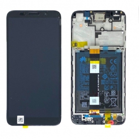 Huawei Y5p 2020 ekraan (mustad) (koos raamiga ja patarei / aku) (service pack) (originaalne)