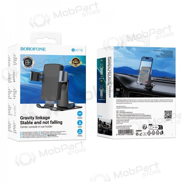 Auto telefonihoidja Borofone BH119 (dashboard) mustad
