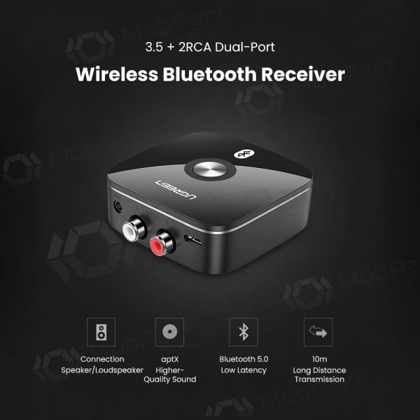 Bluetooth adapter imtuvas Ugreen CM106 2xRCA/AUX Bluetooth 5.1 mustad