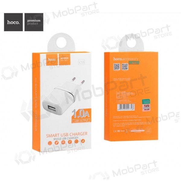 Laadija HOCO C11 Smart USB (5V 1A) (valged)