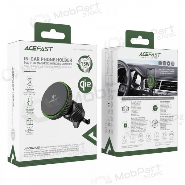 Automobilinis laikiklis-laadija Acefast D33 MagSafe 15W mustad