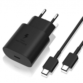 Laadija originaalne Samsung EP-TA800NB 25W + Type-C kaabel 25W mustad