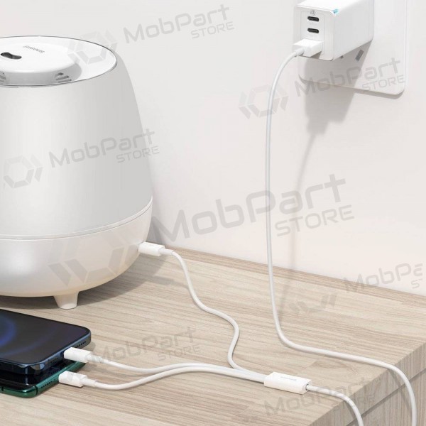Kaabel Baseus Superior USB - microUSB+Lightning+Type-C 3.5A 1.5m (valged) CAMLTYS-02
