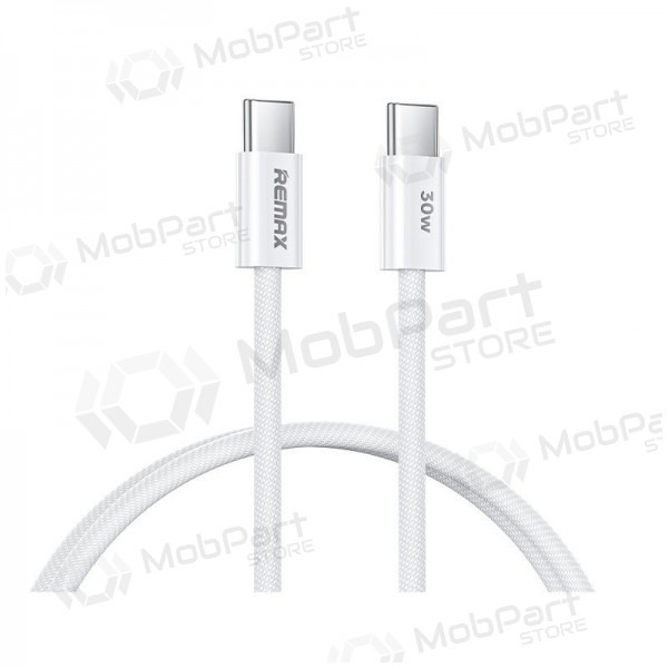 USB kaabel Remax RC-C010 USB-C to USB-C 30W 1.0m valged