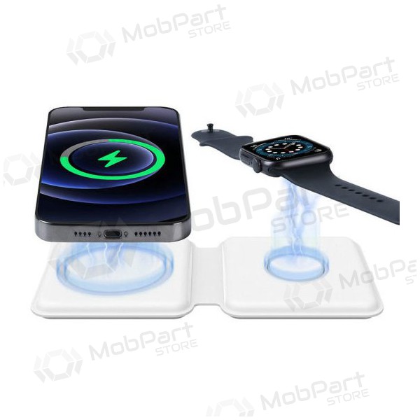 Laadija juhtmeta 2in1 Smart Phone, Watch (valged)