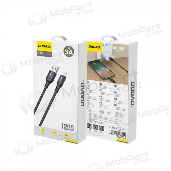 Lightning kaabel Dudao L3SL USB-A kuni Lightning 1.2 m 3 A must
