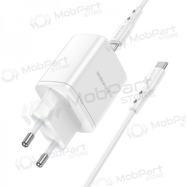 Laadija buitinis Borofone BN9 2xType-C 35W + Type-C valged