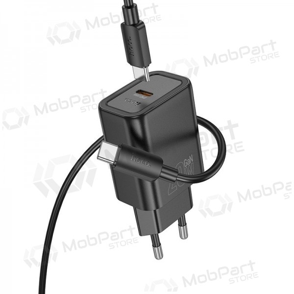 Telefoni laadija Hoco N60 GaN USB-C koos USB-C kaabliga 1 m must