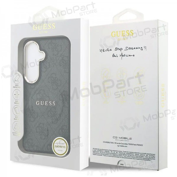 Samsung Galaxy S26 ümbris - Guess PU Leather 4G Gold Frame Magnetic (must)